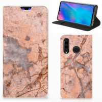 Huawei P30 Lite New Edition Standcase Marmer Oranje - thumbnail