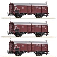 Roco 77050 H0 3-delige set schuifdakwagons van de DB