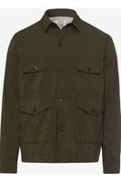 Brax Normal Fit Overshirt olijf, Effen