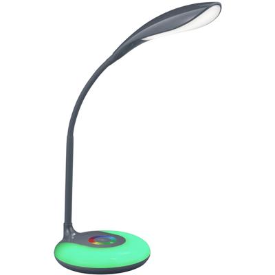 LED Bureaulamp - Tafelverlichting - Trion Krato - 4W - Warm Wit 3000K - Rond - Mat Antraciet - Kunststof