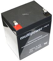 Loodgel accu Multipower MP5.4-12 AGM voor draagbare luidspreker Ion Audio Block Rocker Bluetooth Tailgater iPA06 07X 56 66