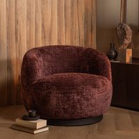 BePureHome Draaifauteuil Woolly Chenille - Aubergine - thumbnail