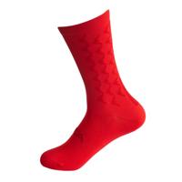 SILCA Tall Aero Fietssokken - Super Dunne Sokken Unisex, aero sokken ontworpen voor Aero Marginal Gains, 19,5 cm manchet, Rood, Small