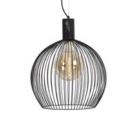 QAZQA Design ronde hanglamp zwart 50 cm - Dos - thumbnail