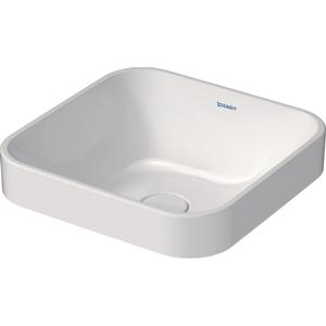 Duravit HappyD 2 Plus waskom vierkant zonder kraangat zonder overloop 40x40cm met keramische afdekkap wit 2359400000