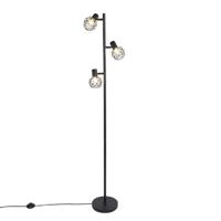 QAZQA Design vloerlamp zwart 3-lichts verstelbaar - Mesh