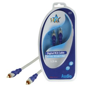 HQ RCA/RCA, 1.5m audio kabel 1,5 m Blauw, Grijs