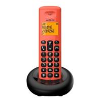 Alcatel E160 Rode draadloze DECT-telefoon met blokkering van ongewenste oproepen, groot oranje display met achtergrondverlichting, gemakkelijk af te lezen, klassieke en polyfonische beltonen