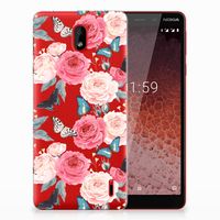 Nokia 1 Plus TPU Case Butterfly Roses