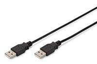 DIGITUS USB 2.0 aansluitkabel - 1,0 m - USB A (St) naar USB A (St) - 480 Mbit/s - verbindingskabel, USB-kabel - zwart