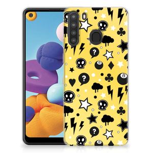 Silicone Back Case Samsung Galaxy A21 Punk Geel