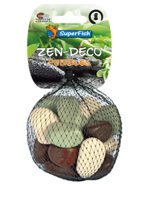 Superfish Zen Pebble Small Mix - Natuurlijke Kiezels 300g, Decor voor Aquaria en Vijvers