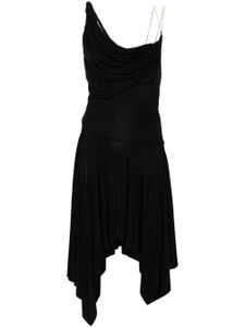 PINKO robe mi-longue asymétrique à col bénitier - Noir