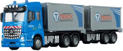 Toi Toys vrachtwagen EuroCombi 35,4 cm 1:43 blauw/grijs Toi Toys vrachtwagen EuroCombi 35,4 cm 1:43 blauw/grijs
