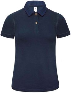 SALE! B&C Dames Polo - Denim / Navy - Maat XL