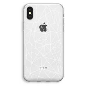 Geometrische lijnen wit: iPhone X Transparant Hoesje