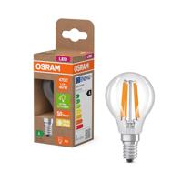 OSRAM Energy Class Mini Buclassic, 2,2 W/470 lm, EEK A, warm wit licht (2700 K), CRI 80, van transparant loodvrij glas, E14-fitting, IP20, diameter 45 mm.