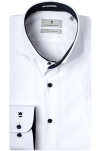 Thomas Maine Bari Tailored Fit Overhemd wit, Effen