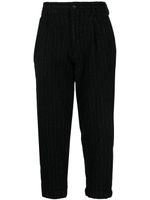 Comme des Garçons Homme Plus pantalon court à fines rayures - Noir