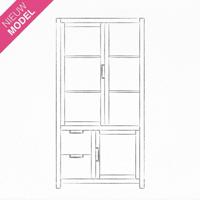 Vitrinekast Vermont | Hout  | Eikenhout | Bruin
