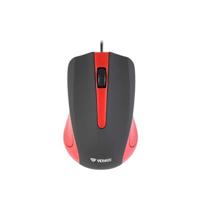 YENKEE YMS 1015RD USB-muis met SUVA-kabel, ergonomisch design, voor thuis en op kantoor, kabellengte: 1,25 m, Wired Mouse, zwart-rood