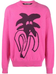 Palm Angels pull Jimmy en maille intarsia - Rose