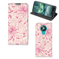 Nokia 3.4 Smart Cover Pink Flowers - thumbnail