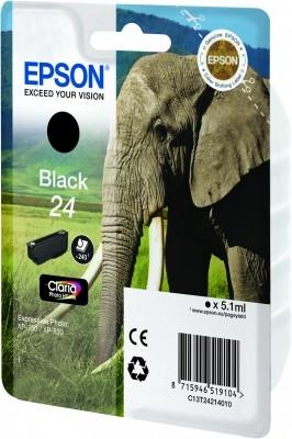 Epson Elephant Singlepack Black 24 Claria Photo HD Ink