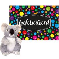 Keel toys - Cadeaukaart Gefeliciteerd met knuffeldier koala 26 cm