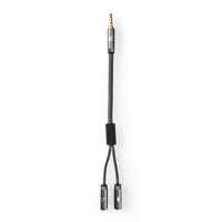 Nedis Stereo-Audiokabel | 3,5 mm Male | 2x 3,5 mm Female | 0.2 m | 1 stuks - CATB22150GY02 CATB22150GY02