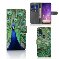 Motorola One Vision Telefoonhoesje met Pasjes Pauw