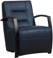 Blauwe leren industriële stalen fauteuil Magnificent - Massif Leer Azzurro (blauw leer)