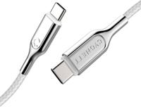 Cygnett Armoured USB-C to USB-C gevlochten oplaadkabel wit 1 meter