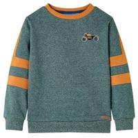 Kindertrui 116 gemêleerd donkergroen, kinderkleding, trui voor kinderen, sweater voor kinderen, top voor kinderen, kinderen trui, katoenen sweater