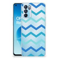 OPPO Reno 6 5G TPU bumper Zigzag Blauw - thumbnail