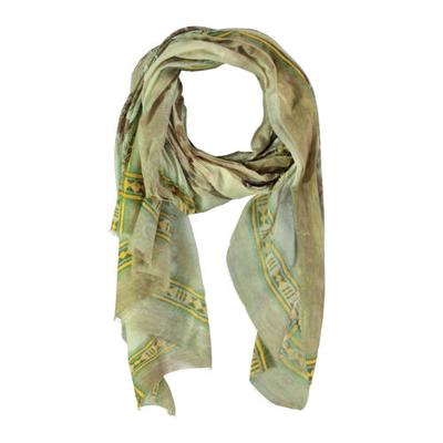Claudia Sträter sjaal met all over print olijfgroen