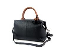 CHAMONIX leren damestas handtas schoudertas zwart