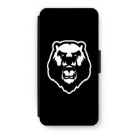 Angry Bear (black): iPhone 8 Flip Hoesje