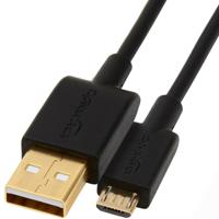 Amazon Basics 7A82V4 aansluitkabel, USB 2.0, USB-A-stekker naar Micro USB B-stekker (1 stuk), 0,9 m, zwart