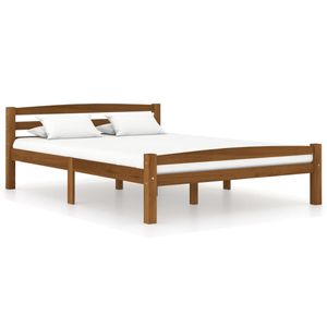 Bedframe massief grenenhout honingbruin 140x200 cm