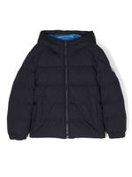 Moncler Enfant zip-up hooded padded jacket - Bleu - thumbnail