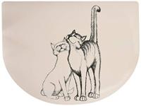 Trixie 24540 voerbakmat, knuffelkatten, 40 × 30 cm, wit