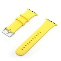 By Qubix - Rubberen sportbandje met gesp - Geel - Compatible met Apple Watch 38mm / 40mm / 41mm / 42mm - Compatible Apple watch bandjes
