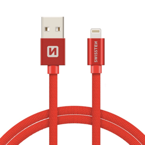 Swissten Lightning naar USB Kabel 1.2M Rood