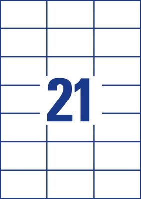 Avery-Zweckform 3652-10 Universele etiketten 70 x 42.3 mm Papier Wit 210 stuk(s) Permanent hechtend Inkjet, Laser (zwart/wit), Laser (kleur), Kopiëren