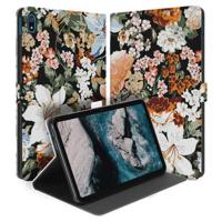 Uniek Nokia T20 Tablethoesje met Stand - Bloemen Dark Design | B2C Telecom