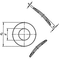 TOOLCRAFT A2,6 D137-A2 194664 Veerschijf Binnendiameter: 2.8 mm M2.5 DIN 137 RVS A2 100 stuk(s) - thumbnail