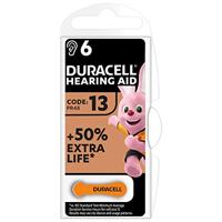 Duracell Hearing Aid-batterijen maat 13, verpakking van 6