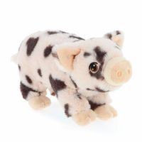 Keel Toys pluche varken/biggetje knuffeldier - roze gevlekt - lopend - 18 cm - thumbnail