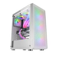 Mars Gaming Gaming MC-F Wit ATX Gaming Semitower Volledig Gehard Glas Venster Metal-Mesh Front 4x 120mm ARGB Fans